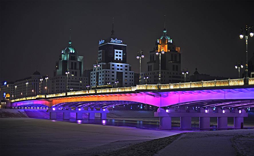 Астана, Республика Казахстан, Освещение и подсветка мостов