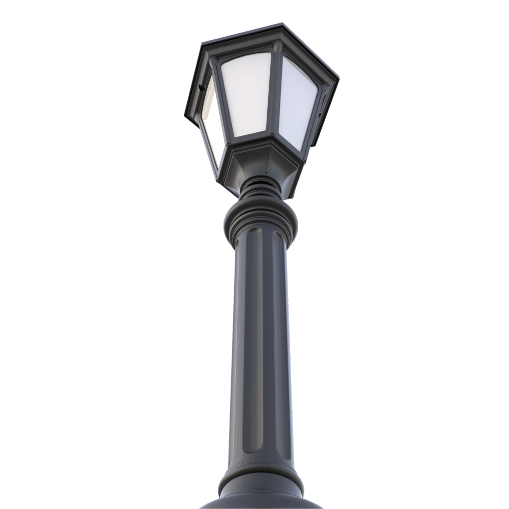 CANTERGLOW Lighting Pole, Ornamental Cast Iron Park Lantern on Decorative Pole