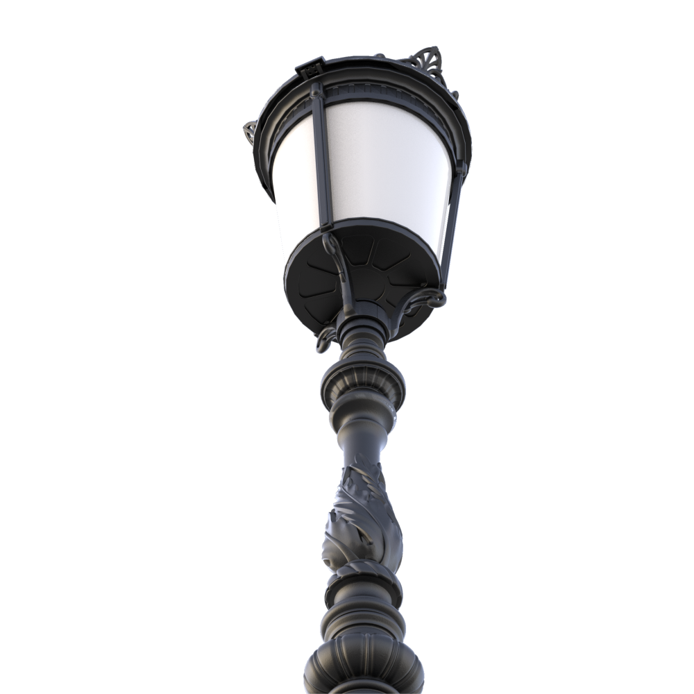 PALAZZOGLOW Lighting Pole, Ornamental Cast Iron Park Lantern on Decorative Pole